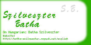 szilveszter batha business card